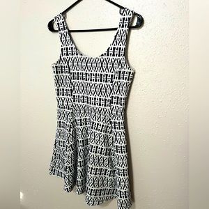 H&M Black and White Tribal Mini Dress